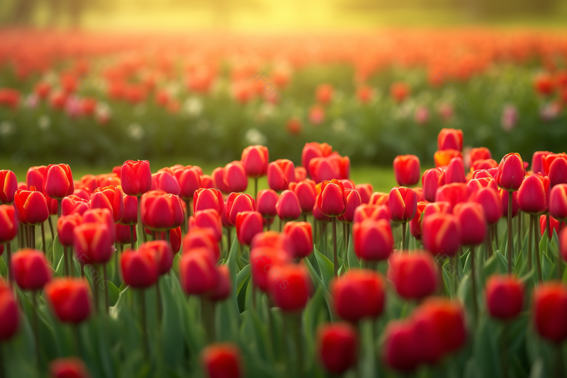 红色鲜花生机勃勃郁金香花海摄影背景,高清,摄影图,摄影图片,图片大全,摄影图免费下载